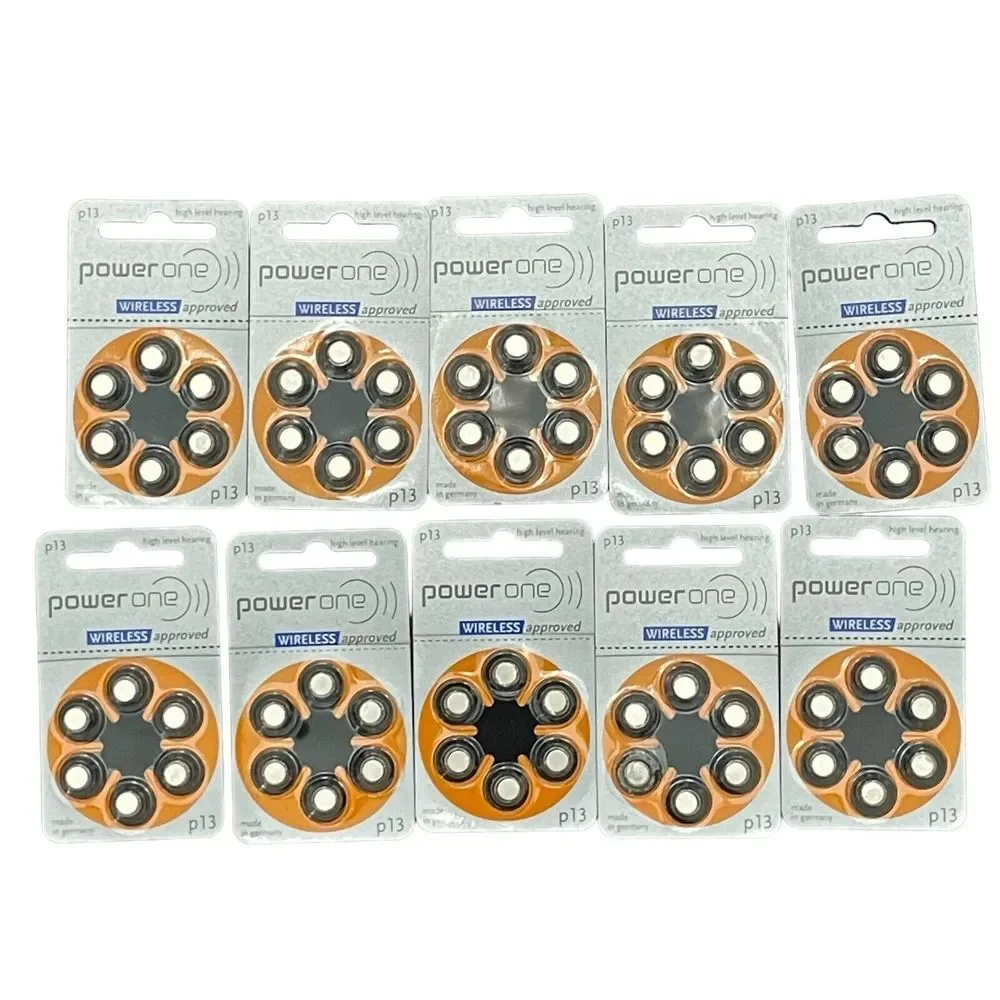 Power One P13 Wireless High Level Hearing‎ Aid Batteries 1.45 V Box of 60